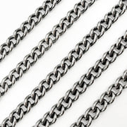 Oxidized Sterling Silver Curb Chain